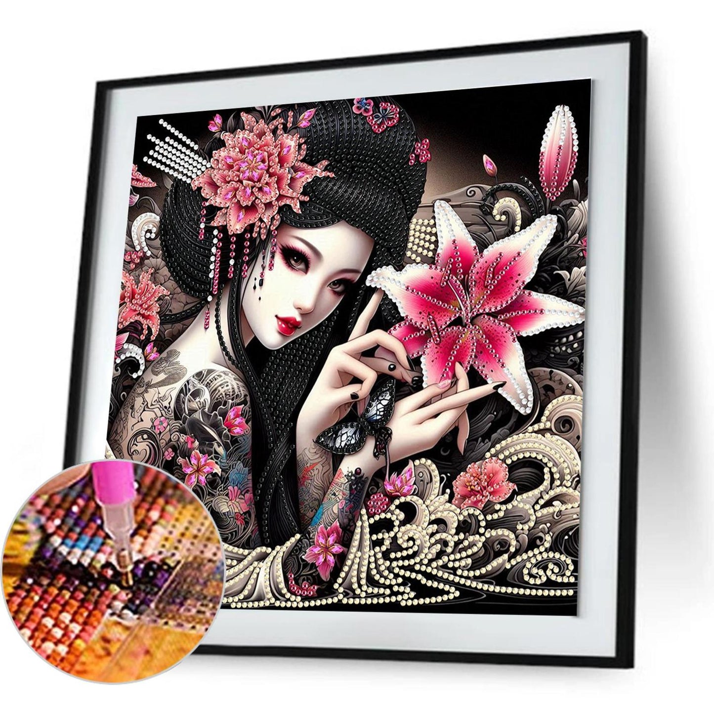 Enchanting Geisha Woman - Special Shaped Drill Diamond Painting 30*30CM