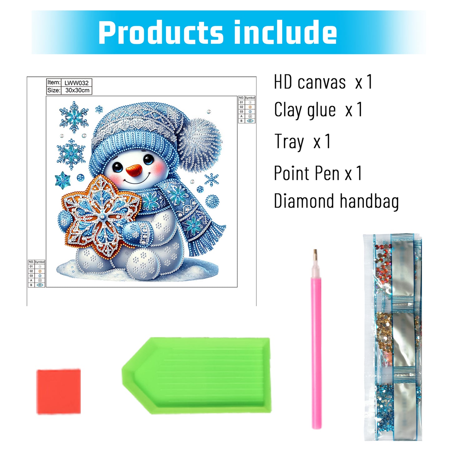 Snowy Snowman - Special Shaped Drill Diamond Painting 30*30CM