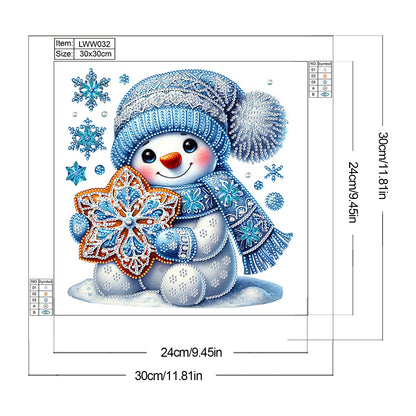 Snowy Snowman - Special Shaped Drill Diamond Painting 30*30CM