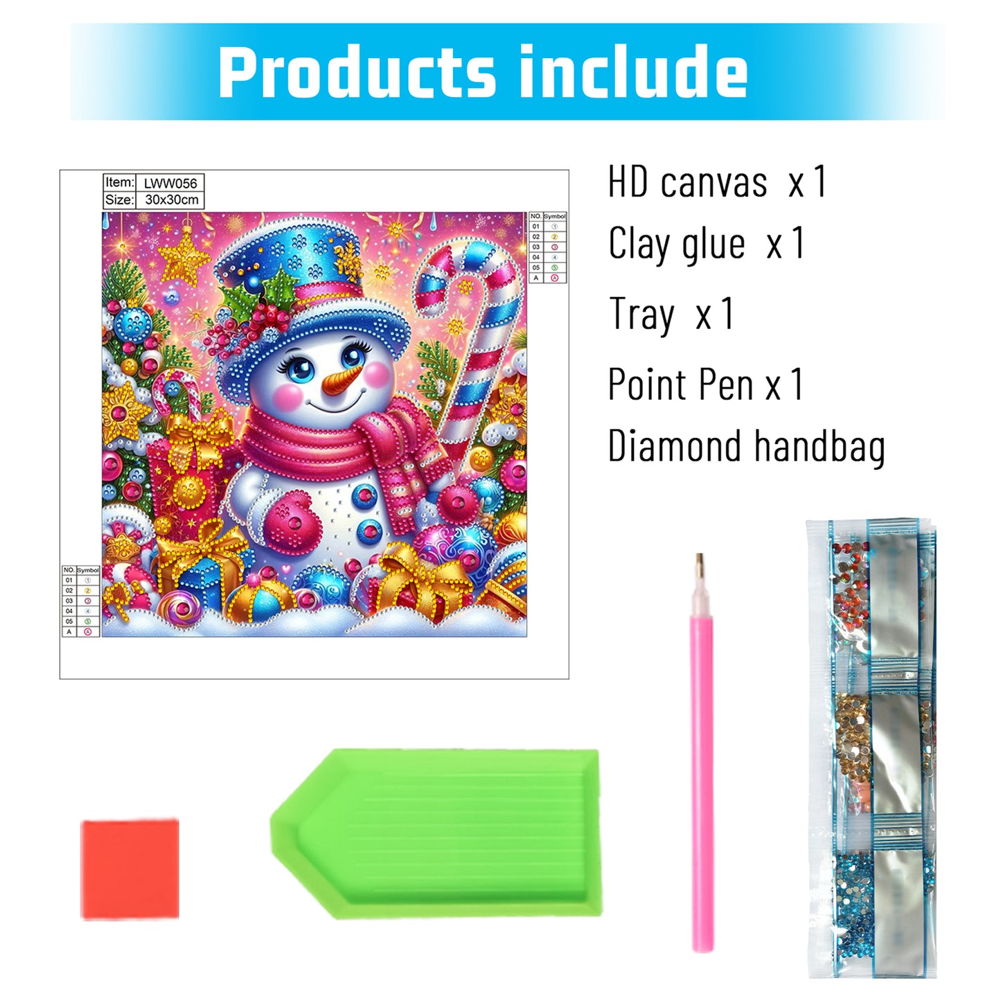 Snowy Snowman - Special Shaped Drill Diamond Painting 30*30CM