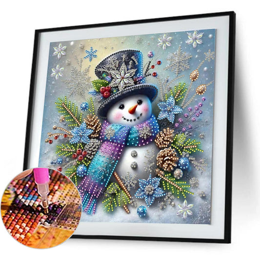 Snowy Snowman - Special Shaped Drill Diamond Painting 30*30CM