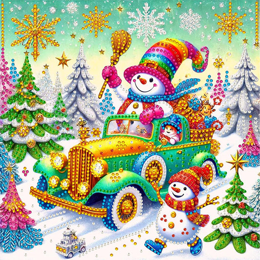 Snowy Snowman - Special Shaped Drill Diamond Painting 30*30CM