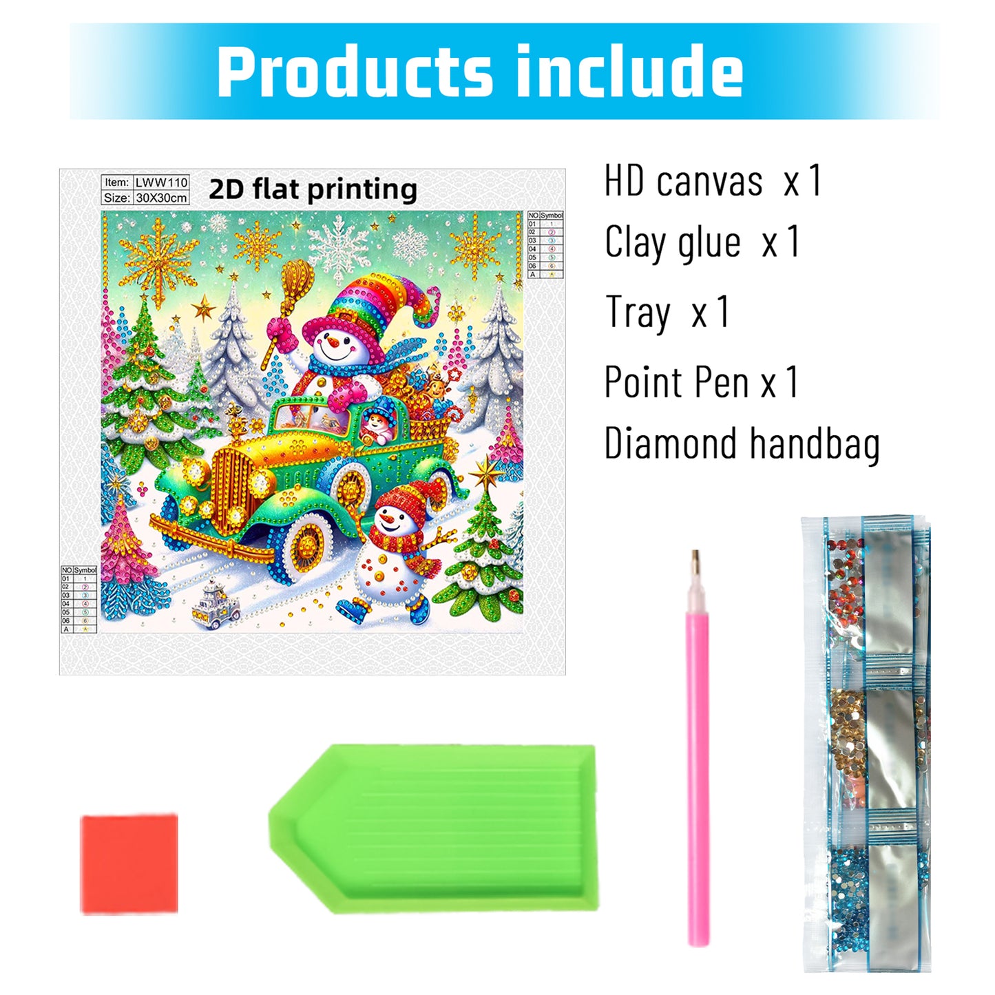 Snowy Snowman - Special Shaped Drill Diamond Painting 30*30CM