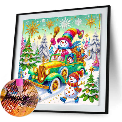 Snowy Snowman - Special Shaped Drill Diamond Painting 30*30CM