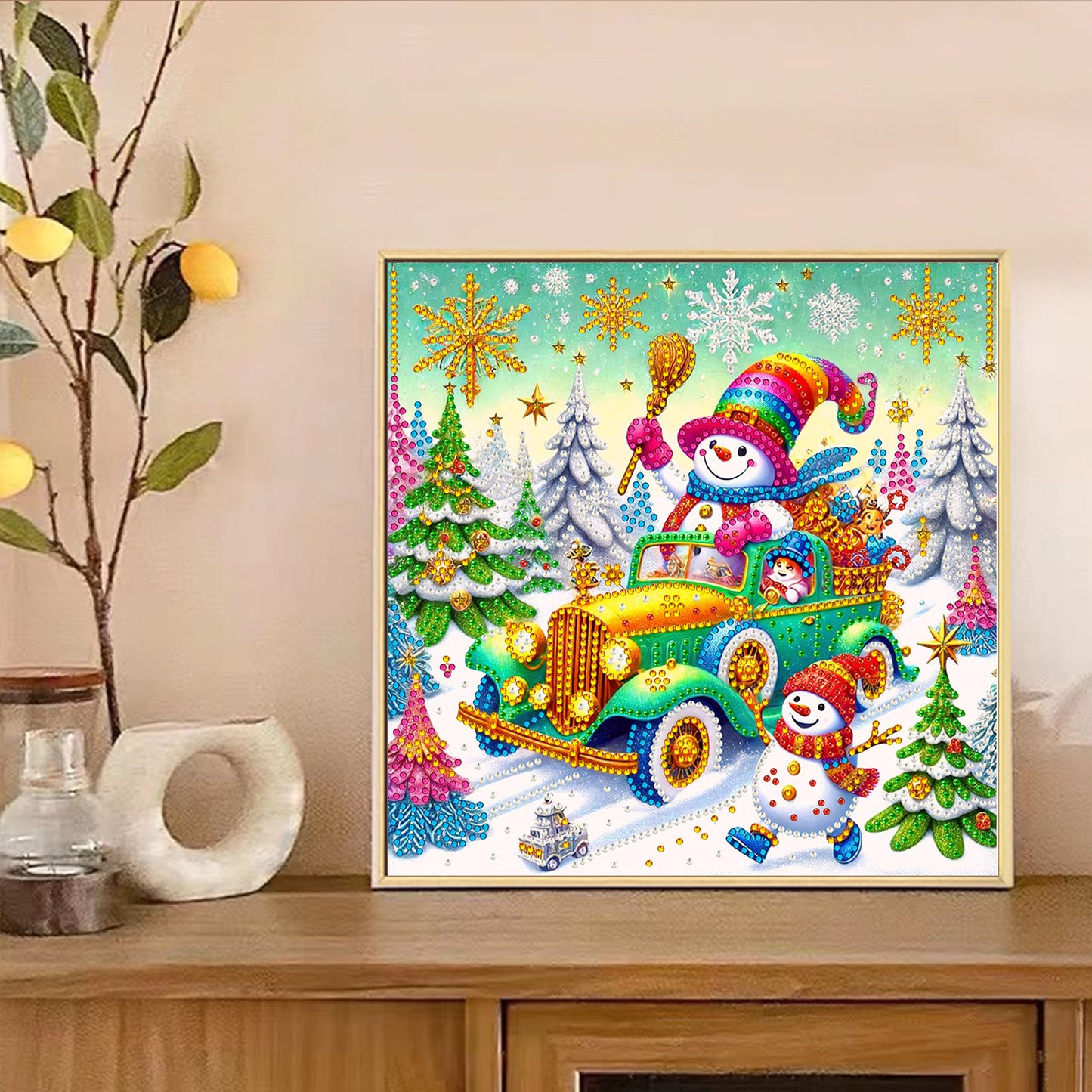 Snowy Snowman - Special Shaped Drill Diamond Painting 30*30CM