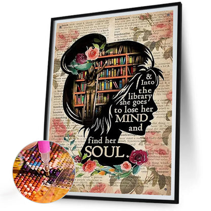 Book Woman - Full Round Drill Diamond Painting 30*40CM