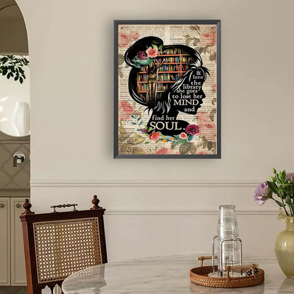 Book Woman - Full Round Drill Diamond Painting 30*40CM