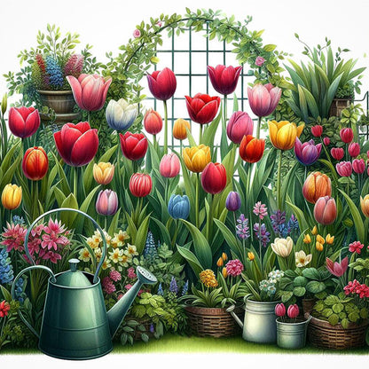 Tulips - Full Round Drill Diamond Painting 30*30CM