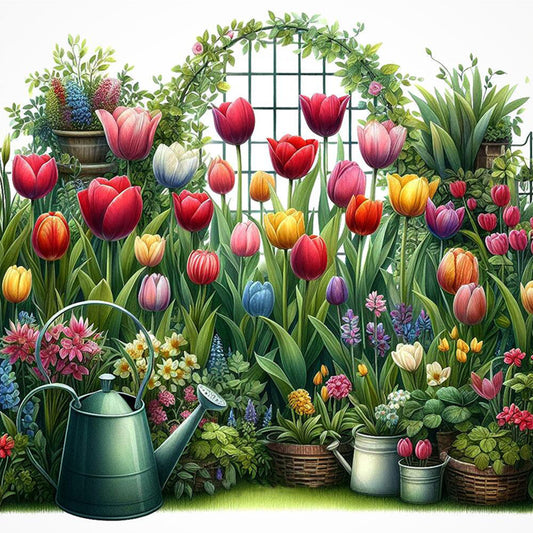 Tulips - Full Round Drill Diamond Painting 30*30CM