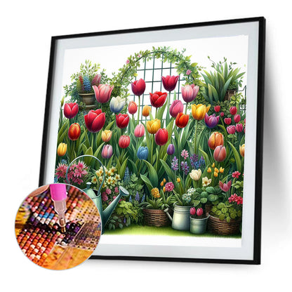 Tulips - Full Round Drill Diamond Painting 30*30CM