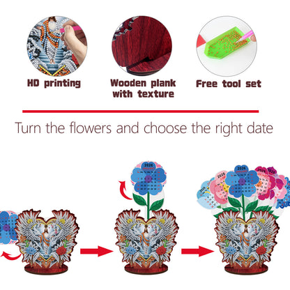 2026-2027 Jesus Wooden DIY 5D Diamond Painting Calendar for Home Office Decor