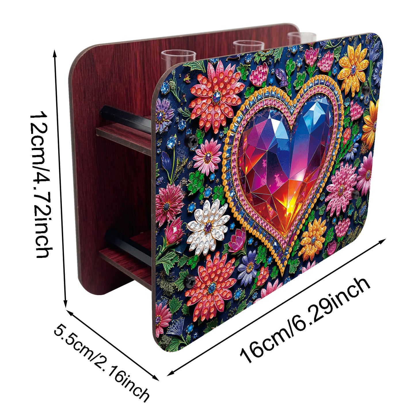 Gem Heart DIY Diamond Painting Wooden Tube Vase for Adults Gift Idea Home Decor