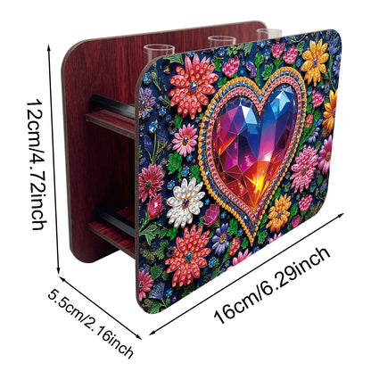 Gem Heart DIY Diamond Painting Wooden Tube Vase for Adults Gift Idea Home Decor