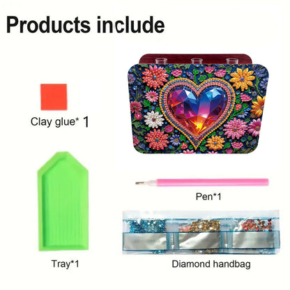 Gem Heart DIY Diamond Painting Wooden Tube Vase for Adults Gift Idea Home Decor