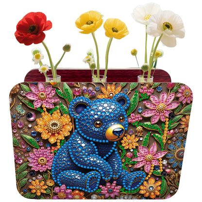 Gem Bear DIY Diamond Painting Wooden Tube Vase for Adults Gift Idea Home Decor