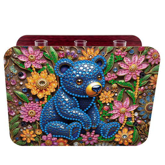 Gem Bear DIY Diamond Painting Wooden Tube Vase for Adults Gift Idea Home Decor