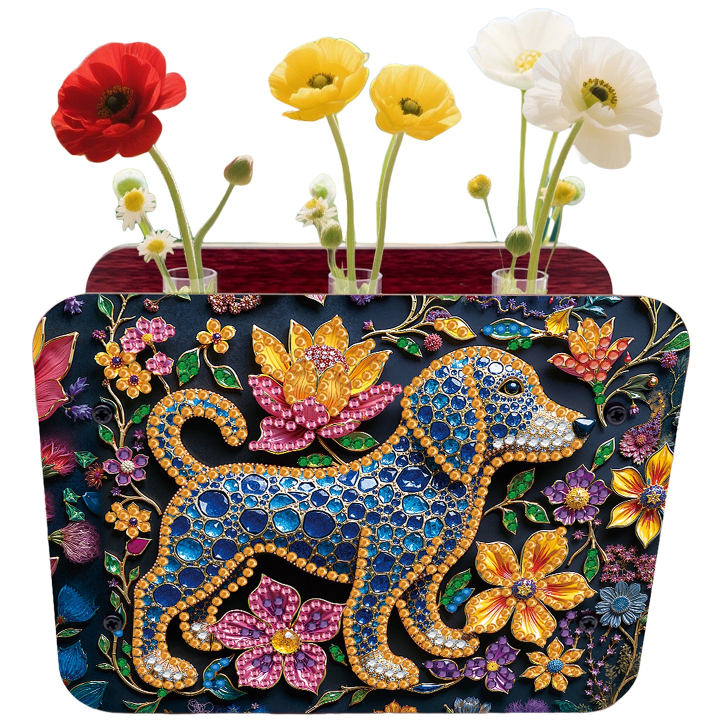 Gem Dog DIY Diamond Painting Wooden Tube Vase for Adults Gift Idea Home Decor