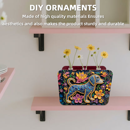 Gem Dog DIY Diamond Painting Wooden Tube Vase for Adults Gift Idea Home Decor