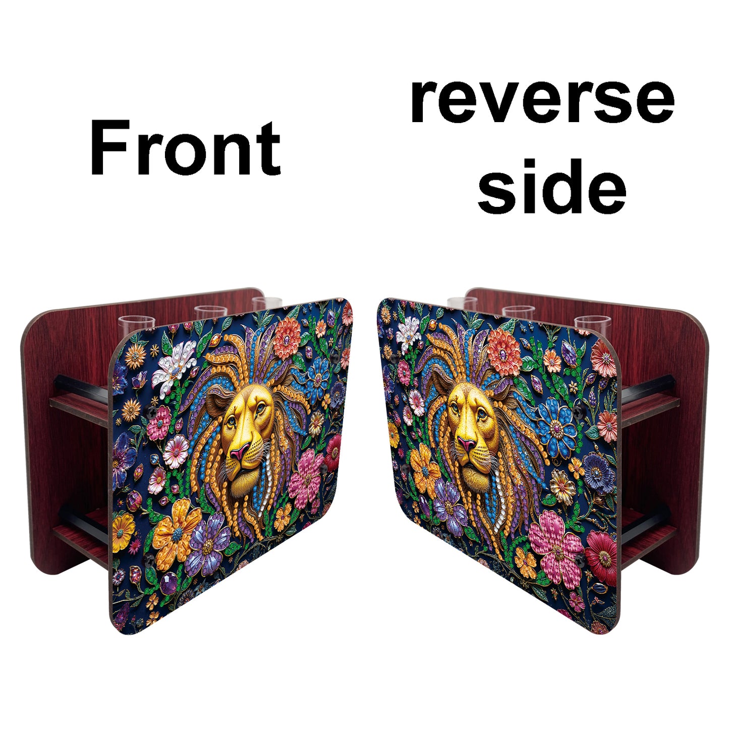 Gem Lion DIY Diamond Painting Wooden Tube Vase for Adults Gift Idea Home Decor