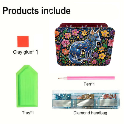 Gem Wolf DIY Diamond Painting Wooden Tube Vase for Adults Gift Idea Home Decor