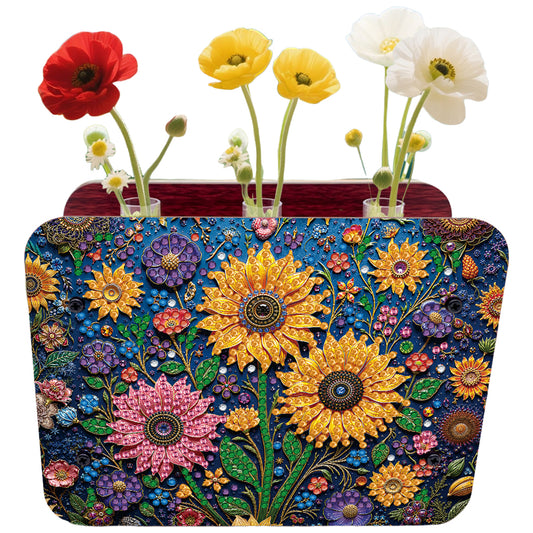 Gem Sunflower DIY Diamond Painting Wooden Tube Vase for Adults Gift Home Decor