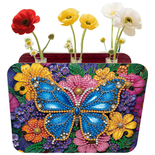Gem Butterfly DIY Diamond Painting Wooden Tube Vase for Adults Gift Home Decor