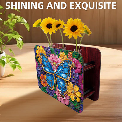 Gem Butterfly DIY Diamond Painting Wooden Tube Vase for Adults Gift Home Decor