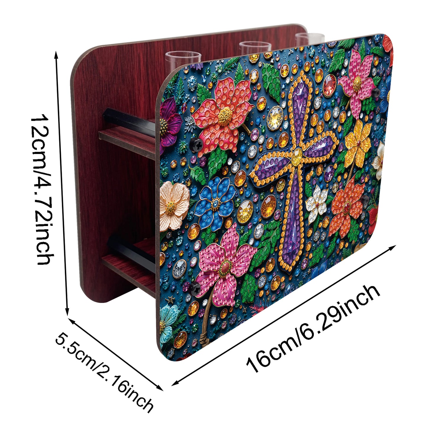 Gem Cross DIY Diamond Painting Wooden Tube Vase for Adults Gift Idea Home Decor