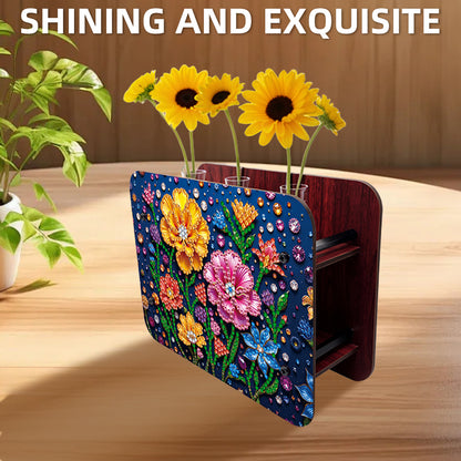 Flower DIY Diamond Painting Wooden Tube Vase for Adults Gift Idea Home Decor