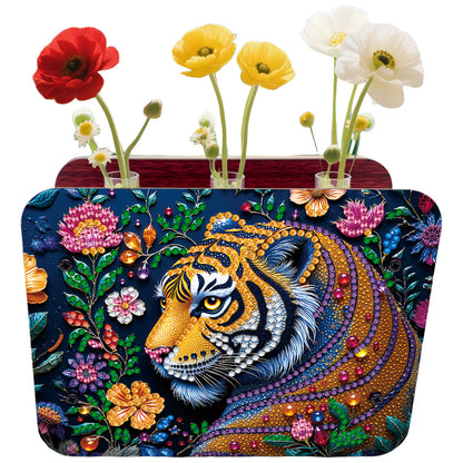 Gem Tiger DIY Diamond Painting Wooden Tube Vase for Adults Gift Idea Home Decor