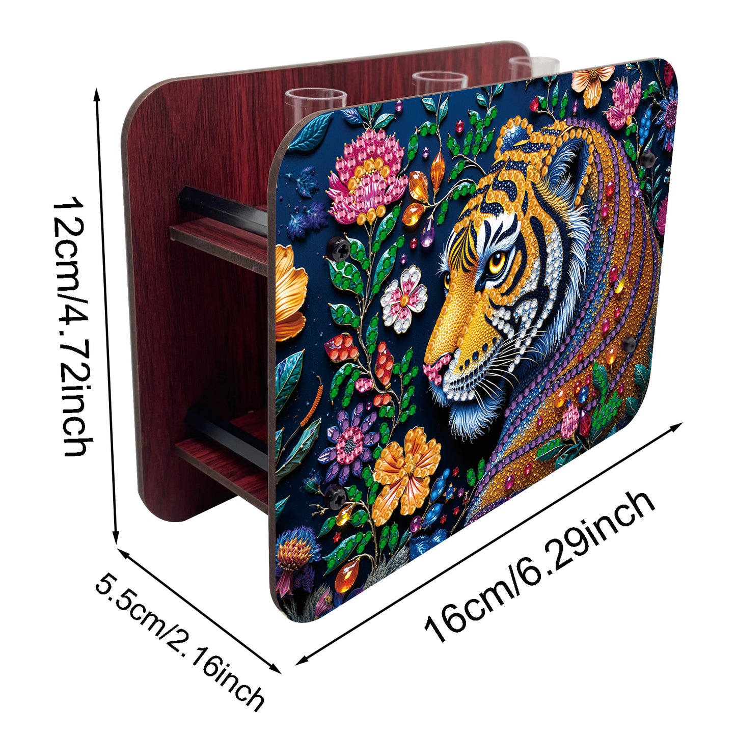 Gem Tiger DIY Diamond Painting Wooden Tube Vase for Adults Gift Idea Home Decor