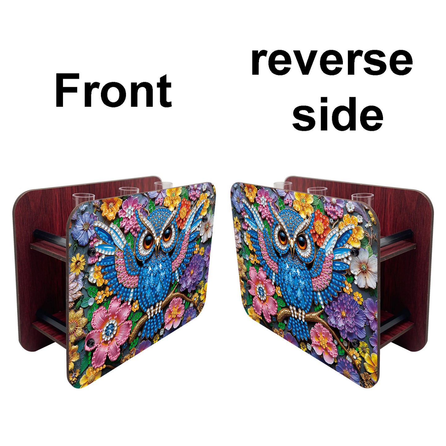 Gem Owl DIY Diamond Painting Wooden Tube Vase for Adults Gift Idea Home Decor