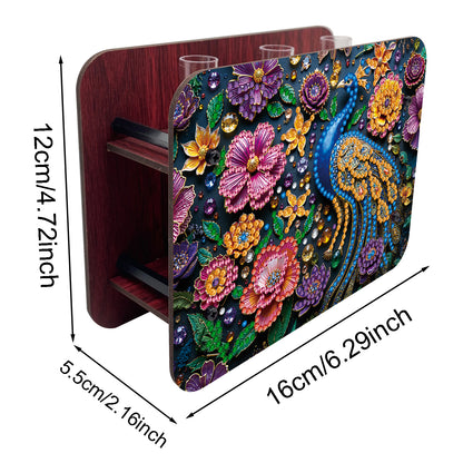 Gem Peacock DIY Diamond Painting Wooden Tube Vase for Adults Gift Home Decor