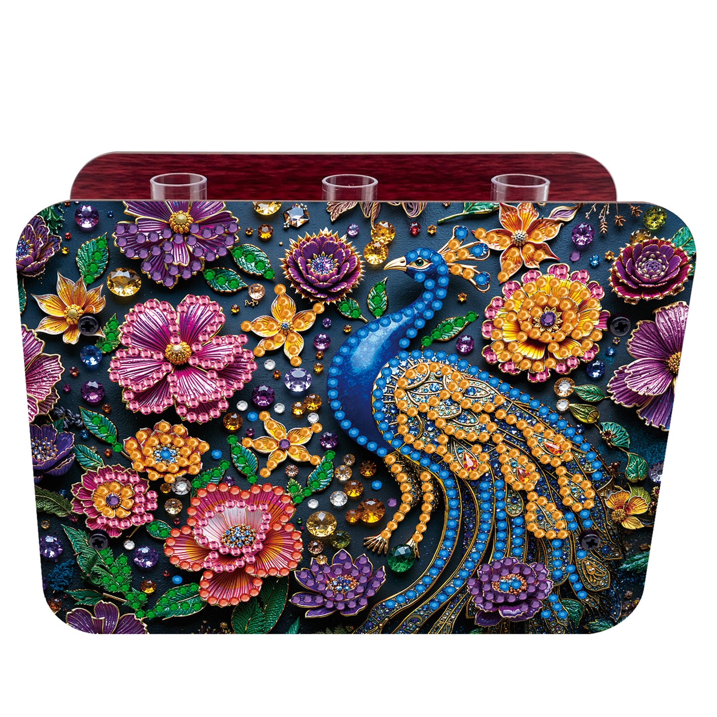 Gem Peacock DIY Diamond Painting Wooden Tube Vase for Adults Gift Home Decor