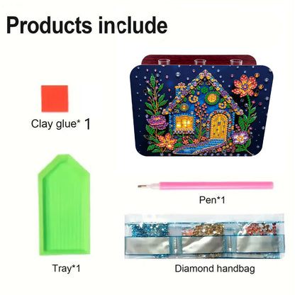 Gem House DIY Diamond Painting Wooden Tube Vase for Adults Gift Idea Home Decor