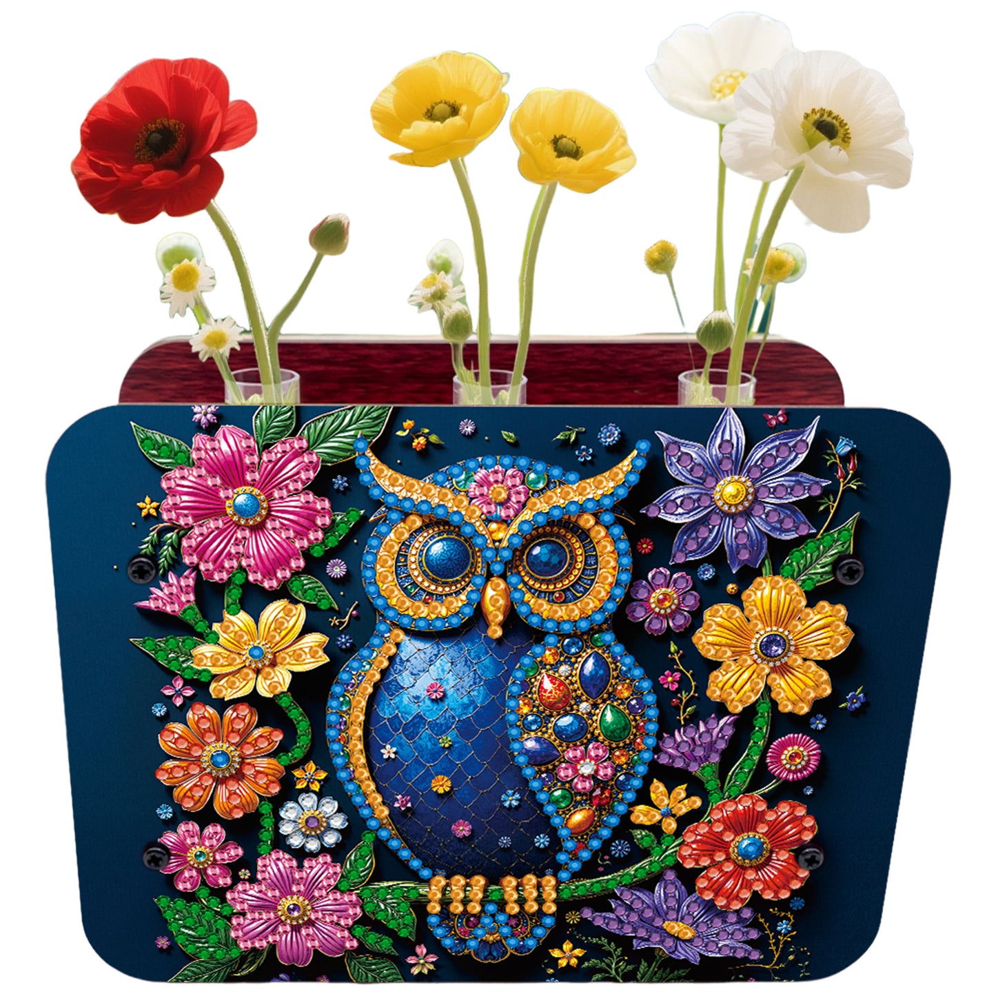 Gem Owl DIY Diamond Painting Wooden Tube Vase for Adults Gift Idea Home Decor