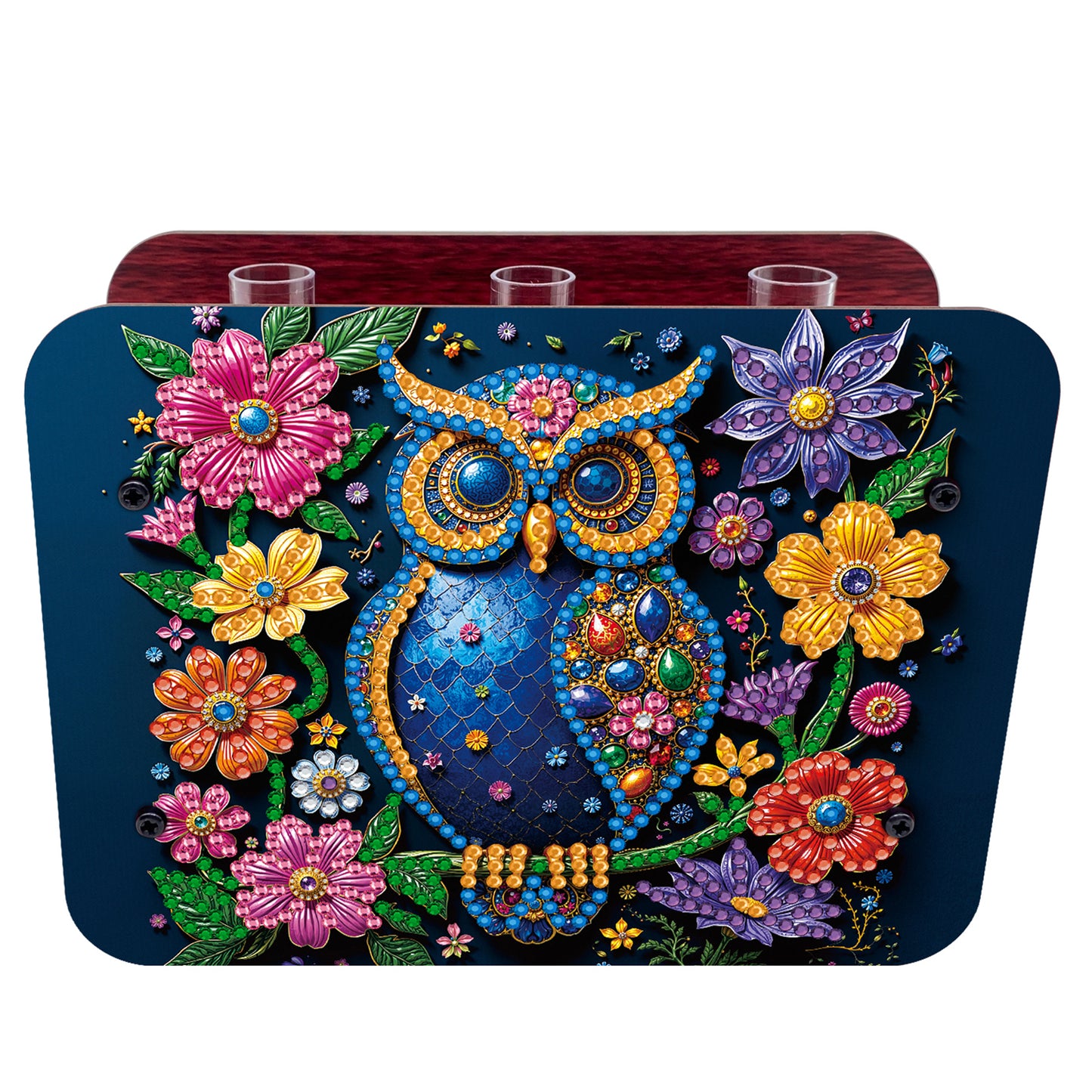 Gem Owl DIY Diamond Painting Wooden Tube Vase for Adults Gift Idea Home Decor