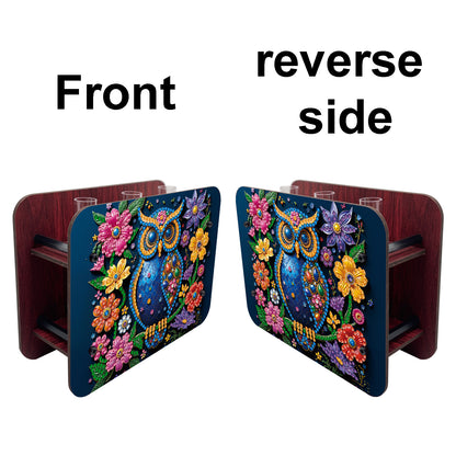 Gem Owl DIY Diamond Painting Wooden Tube Vase for Adults Gift Idea Home Decor