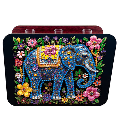 Gem Elephant DIY Diamond Painting Wooden Tube Vase for Adults Gift Home Decor