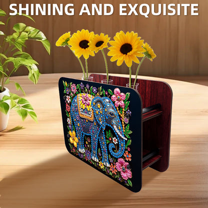 Gem Elephant DIY Diamond Painting Wooden Tube Vase for Adults Gift Home Decor