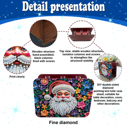 Santa Claus DIY Diamond Painting Wooden Tube Vase for Adults Gift Home Decor