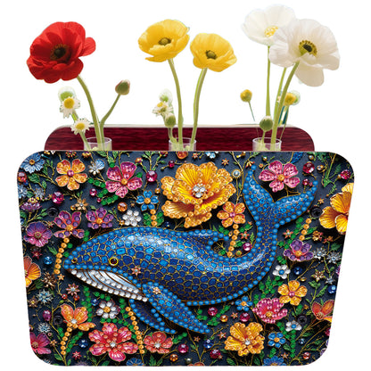 Gem Dolphin DIY Diamond Painting Wooden Tube Vase for Adults Gift Home Decor