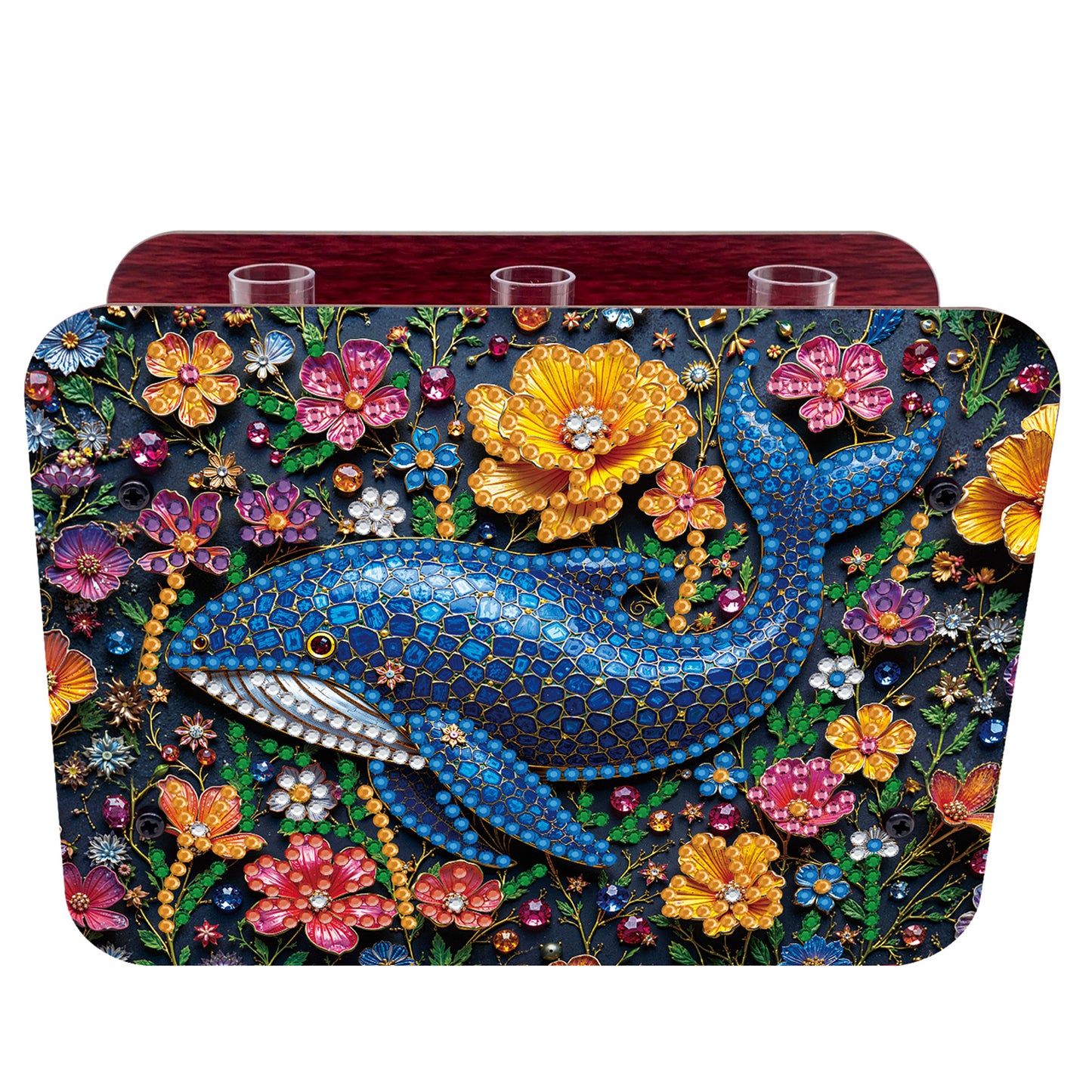 Gem Dolphin DIY Diamond Painting Wooden Tube Vase for Adults Gift Home Decor