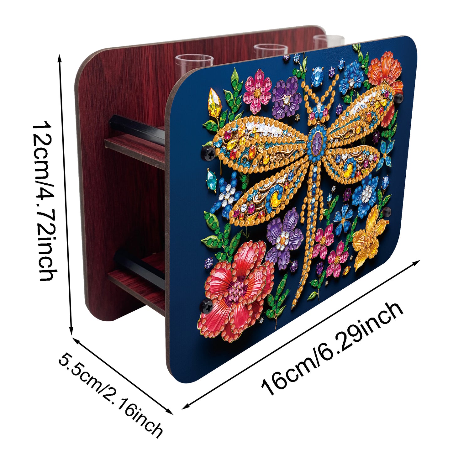 Gem Dragonfly DIY Diamond Painting Wooden Tube Vase for Adults Gift Home Decor