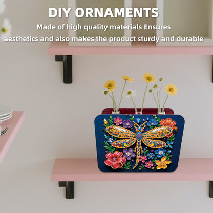 Gem Dragonfly DIY Diamond Painting Wooden Tube Vase for Adults Gift Home Decor