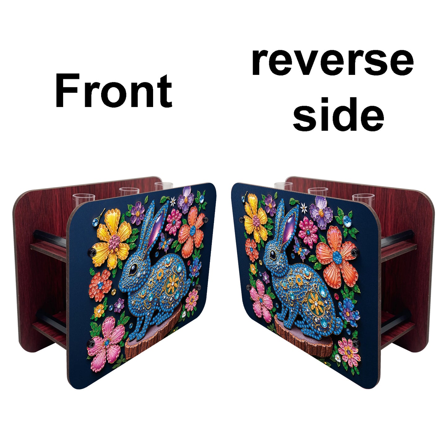 Gem Rabbit DIY Diamond Painting Wooden Tube Vase for Adults Gift Idea Home Decor