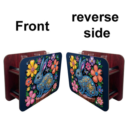 Gem Rabbit DIY Diamond Painting Wooden Tube Vase for Adults Gift Idea Home Decor