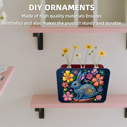 Gem Rabbit DIY Diamond Painting Wooden Tube Vase for Adults Gift Idea Home Decor