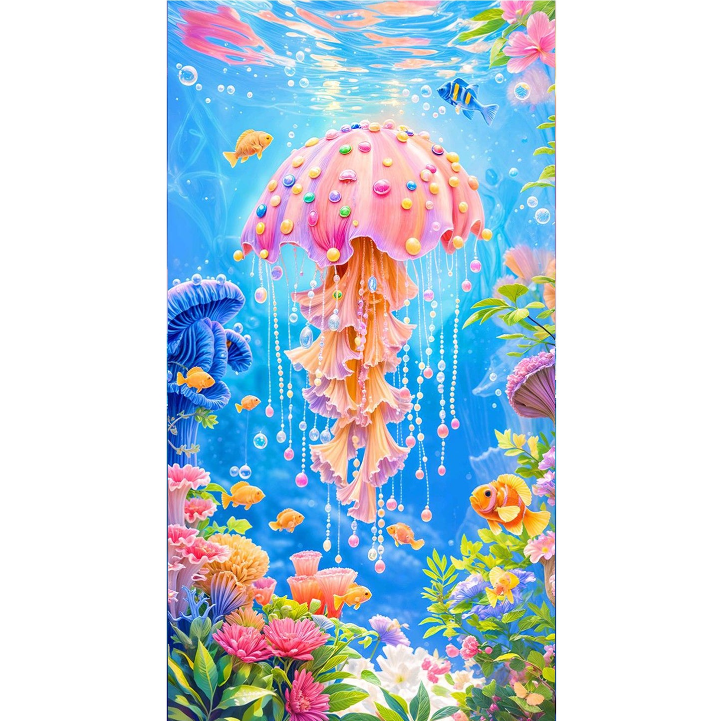 Jellyfish - Full Round Drill Diamond Painting 40*70CM