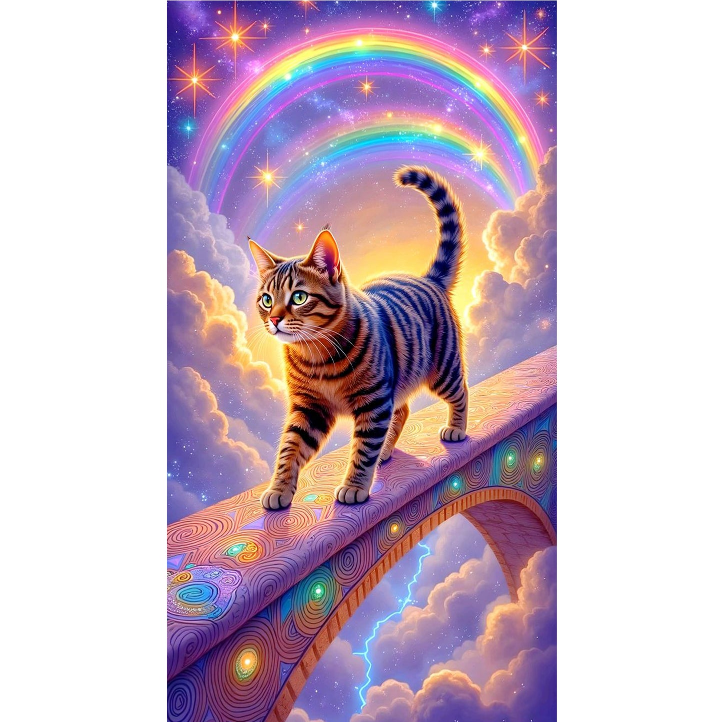 Rainbow Cat - Full Round Drill Diamond Painting 40*70CM